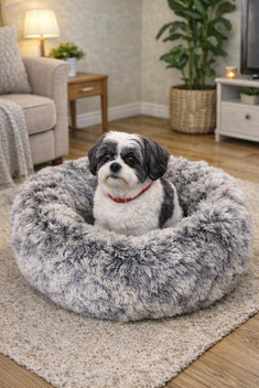 CROCI HONDENMAND DONUT BICOLOR ZWART 70X70X25 CM