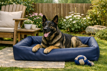 BIA BED HONDENMAND OUTDOOR BLAUW 100X80X15 CM