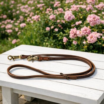 TRIXIE HONDENRIEM RUSTIC VERSTELBAAR VETLEER DONKERBRUIN 200 x 1,2 cm