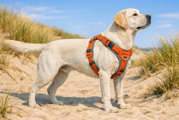 TRIXIE HONDENTUIG PREMIUM TREKKING ROEST BRUIN / GRAFIET GRIJS 62-74x 2,5 CM