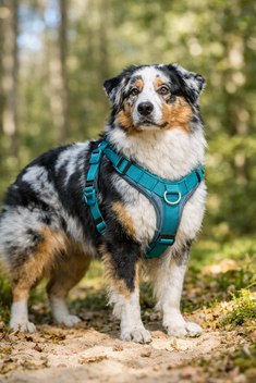 TRIXIE HONDENTUIG PREMIUM TREKKING PETROL BLAUW/ GRAFIET GRIJS 44-53 X 2 CM