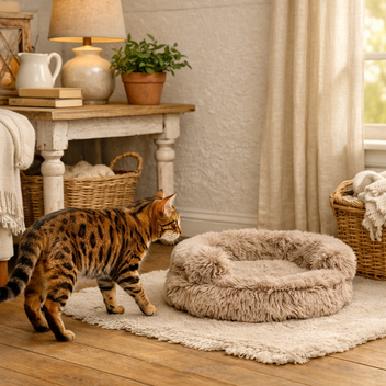 CROCI SOFA KATTENMAND BICOLOR BEIGE 45X45X9 CM