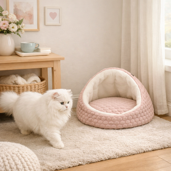 TRIXIE KATTENMAND IGLO LIVIA ROZE / CREME 45X45X33 CM