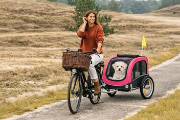 TRIXIE HONDENFIETSKAR TOT 30 KG ZWART / ROOD