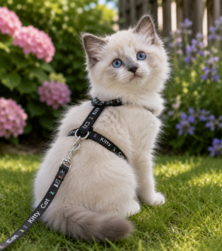 TRIXIE KITTENTUIG JUNIOR MET RIEM KITTY CAT ASSORTI 21-33X0,8 CM / 120 CM