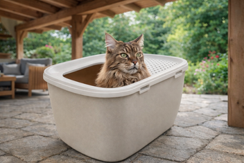 SAVIC KATTENBAK HOP IN GIANT WIT / MOKKA 74X50X43,5 CM