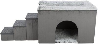 TRIXIE HONDENMAND HUIS HARVEY MET TRAP GRIJS / WIT 154X60X60 CM