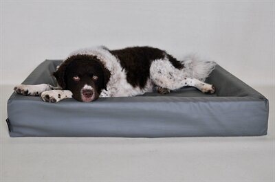 BIA BED KUNSTLEER HOES HONDENMAND GRIJS 100X80X15 CM
