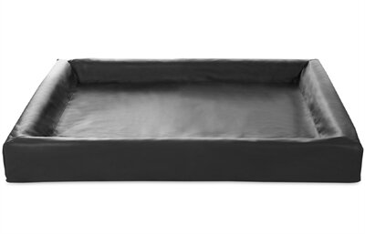 BIA BED KUNSTLEER HOES HONDENMAND ZWART 120X100X15 CM
