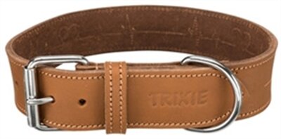TRIXIE HALSBAND HOND RUSTIC VETLEER HEARTBEAT BRUIN 47 - 55 x 4 cm