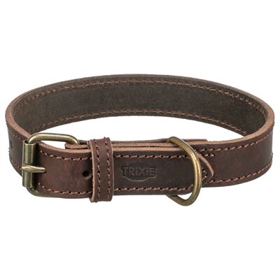 TRIXIE HALSBAND HOND RUSTIC VETLEER DONKERBRUIN 27 - 34 x 1,8 cm