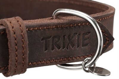 TRIXIE HALSBAND HOND RUSTIC VETLEER DONKERBRUIN 27 - 34 x 1,8 cm