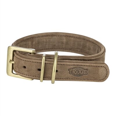 TRIXIE HALSBAND HOND PURE LEER BRUIN  ML 39-46X3,5 CM