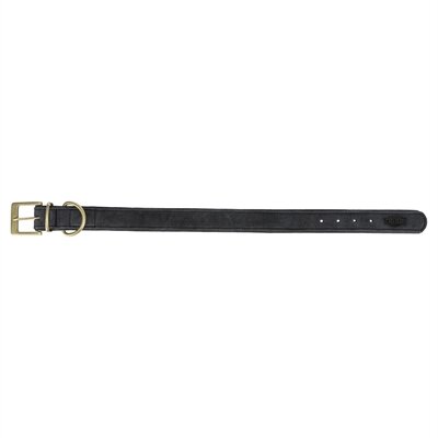 TRIXIE HALSBAND HOND PURE LEER ZWART  S-M 31-37X3 CM