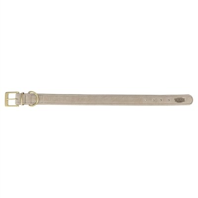 TRIXIE HALSBAND HOND PURE LEER LICHTGRIJS   M 36-43X3 CM