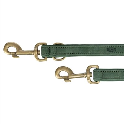 TRIXIE HONDENRIEM PURE VERSTELBAAR LEER SALIEGROEN  S-M 200X1,5 cm