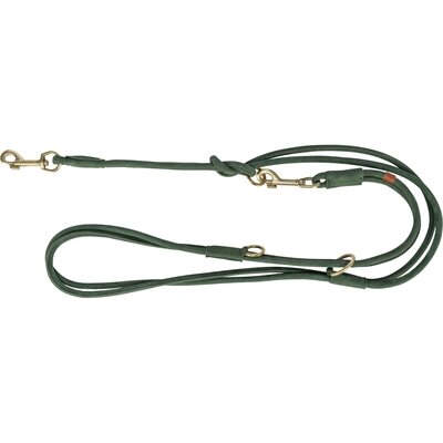 TRIXIE HONDENRIEM PURE VERSTELBAAR ROND GESTIKT LEER SALIEGROEN  200X1 cm