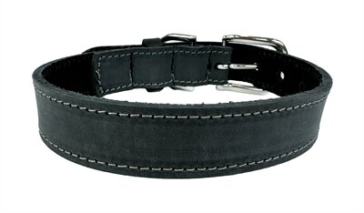 SAZZZ HALSBAND HOND NOMAD VINTAGE LEER ANTRACIET  32-39X2 cm