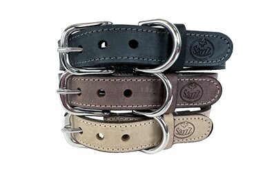 SAZZZ HALSBAND HOND NOMAD VINTAGE LEER ANTRACIET  32-39X2 cm
