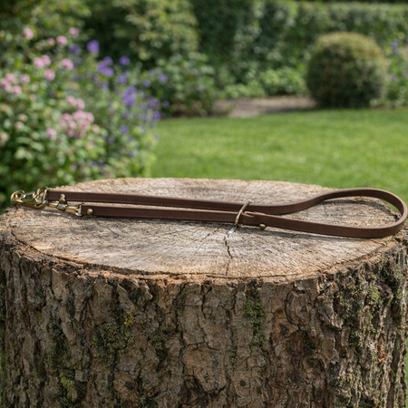 TRIXIE HONDENRIEM PURE VERSTELBAAR LEER BRUIN S-M 200X1,5 cm