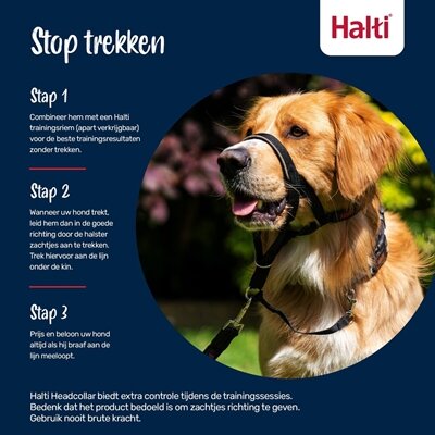 COMPANY OF ANIMALS HALTI HEADCOLLAR ZWART NEKOMVANG 40-54 CM NEUSOMTREK 24-36 CM