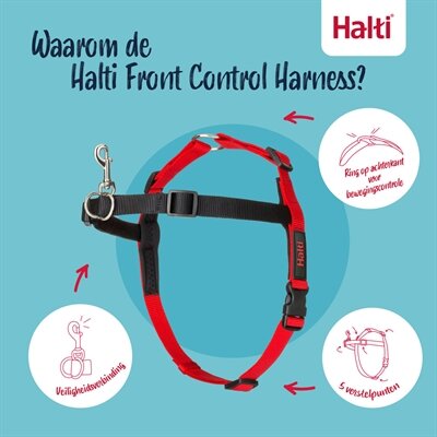 HALTI HARNESS FRONT CONTROL ZWART  M/58 &ndash; 86 cm
