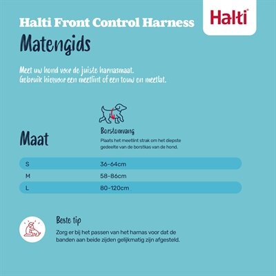 HALTI HARNESS FRONT CONTROL ZWART  M/58 &ndash; 86 cm