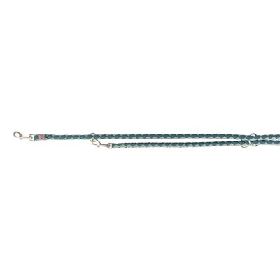 TRIXIE HONDENRIEM CAVO VERSTELBAAR 200x1.2 CM PETROL / SALIE GROEN