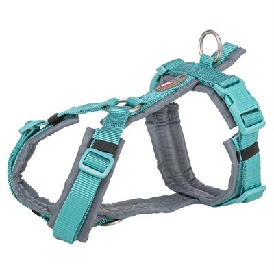 TRIXIE HONDENTUIG PREMIUM TREKKING AQUA BLAUW / GRAFIET GRIJS 53-64 X 2 CM
