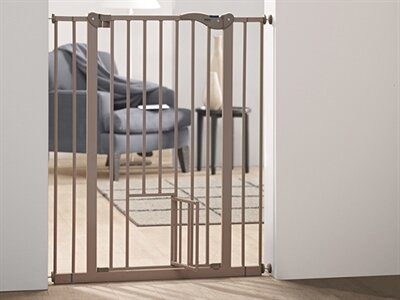 SAVIC DOG BARRIER AFSLUITHEK MET KLEINE DEUR GRIJS 107 CM