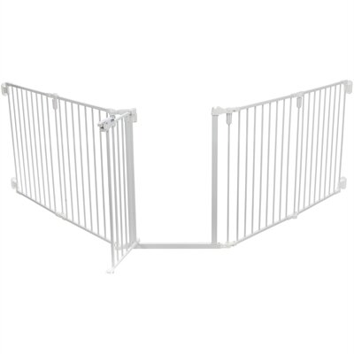 TRIXIE HONDENHEK AFSLUITHEK METAAL 5-DELIG MET DEUR WIT62,5-300X76,5 CM