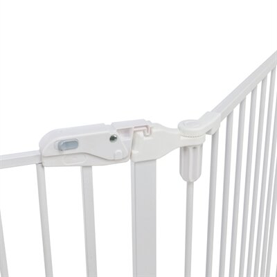 TRIXIE HONDENHEK AFSLUITHEK METAAL 5-DELIG MET DEUR WIT62,5-300X76,5 CM