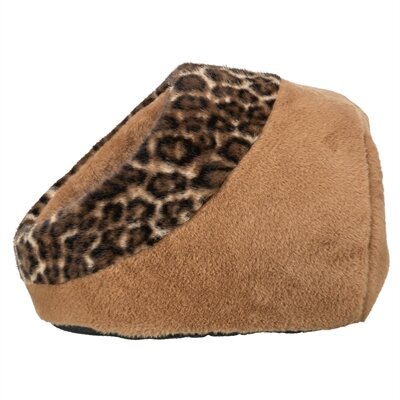 TRIXIE KATTENMAND IGLO LEO  SOFT PLUCHE BRUIN / PANTERPRINT 35X41X26 CM