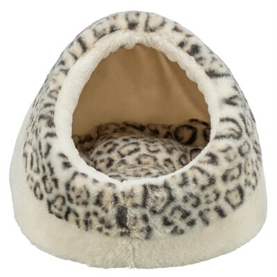 TRIXIE KATTENMAND IGLO LEO  SOFT PLUCHE CREME / PANTERPRINT 35X41X26 CM