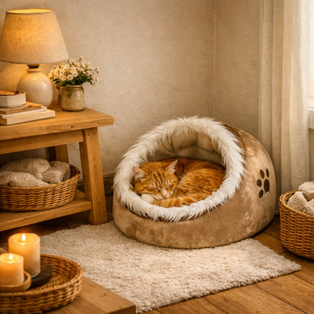 TRIXIE KATTENMAND IGLO MINOU BEIGE / BRUIN 41X35X26 CM