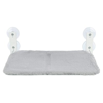 TRIXIE HANGMAT VOOR AAN RAAM OPVOUWBAAR PLUCHE / MESH WIT / GRIJS 58C34 CM