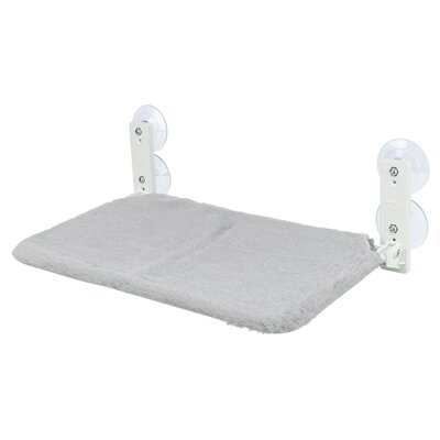 TRIXIE HANGMAT VOOR AAN RAAM OPVOUWBAAR PLUCHE / MESH WIT / GRIJS 58C34 CM