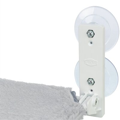 TRIXIE HANGMAT VOOR AAN RAAM OPVOUWBAAR PLUCHE / MESH WIT / GRIJS 58C34 CM