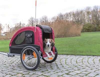 TRIXIE HONDENFIETSKAR TOT 22 KG ZWART / ROOD 75X63X68 CM