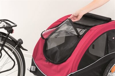 TRIXIE HONDENFIETSKAR TOT 22 KG ZWART / ROOD 75X63X68 CM