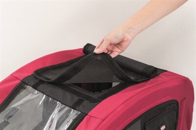 TRIXIE HONDENFIETSKAR TOT 22 KG ZWART / ROOD 75X63X68 CM