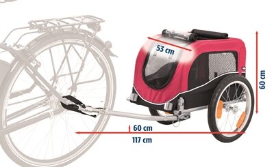 TRIXIE HONDENFIETSKAR TOT 15 KG ZWART / ROOD 60X53X60 CM