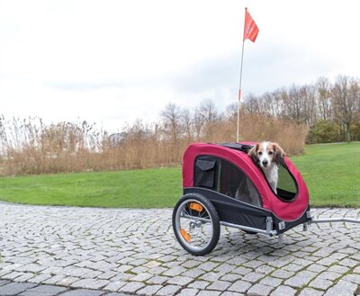 TRIXIE HONDENFIETSKAR TOT 15 KG ZWART / ROOD 60X53X60 CM