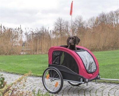 TRIXIE HONDENFIETSKAR TOT 30 KG ZWART / ROOD