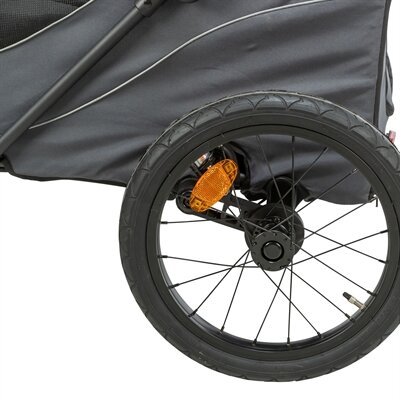 TRIXIE FIETSKAR OPVOUWBAAR SNELVOUW FUNCTIE TOT 45KG GRIJS 87,5X93/150X97 CM