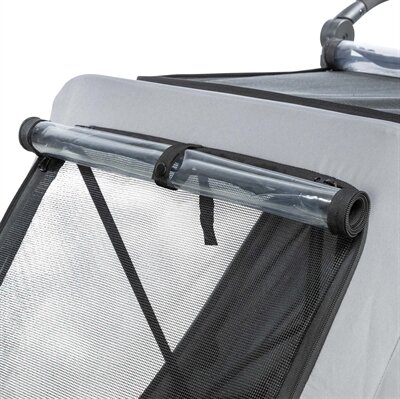 TRIXIE FIETSKAR OPVOUWBAAR SNELVOUW FUNCTIE TOT 45KG GRIJS 87,5X93/150X97 CM