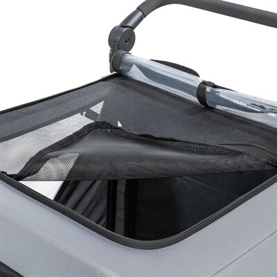 TRIXIE FIETSKAR OPVOUWBAAR SNELVOUW FUNCTIE TOT 45KG GRIJS 87,5X93/150X97 CM