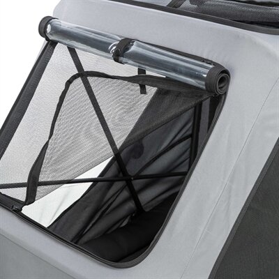 TRIXIE FIETSKAR OPVOUWBAAR SNELVOUW FUNCTIE TOT 45KG GRIJS 87,5X93/150X97 CM
