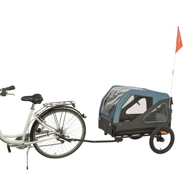 TRIXIE FIETSKAR TOT 45 KG BLAUW / GRIJS L 81x112/155x112