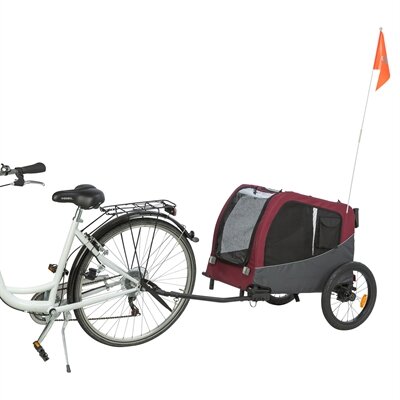 TRIXIE HONDENFIETSKAT TOT 22 KG GRIJS / ROOD 76/136x66x74 cm
